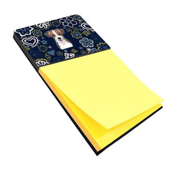 Carolines Treasures Carolines Treasures BB5053SN Blue Flowers Jack Russell Terrier Sticky Note Holder BB5053SN - main